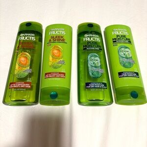 NEW Garnier Fructis sleek & shine + pure moisture shampoo & conditioner bundle
